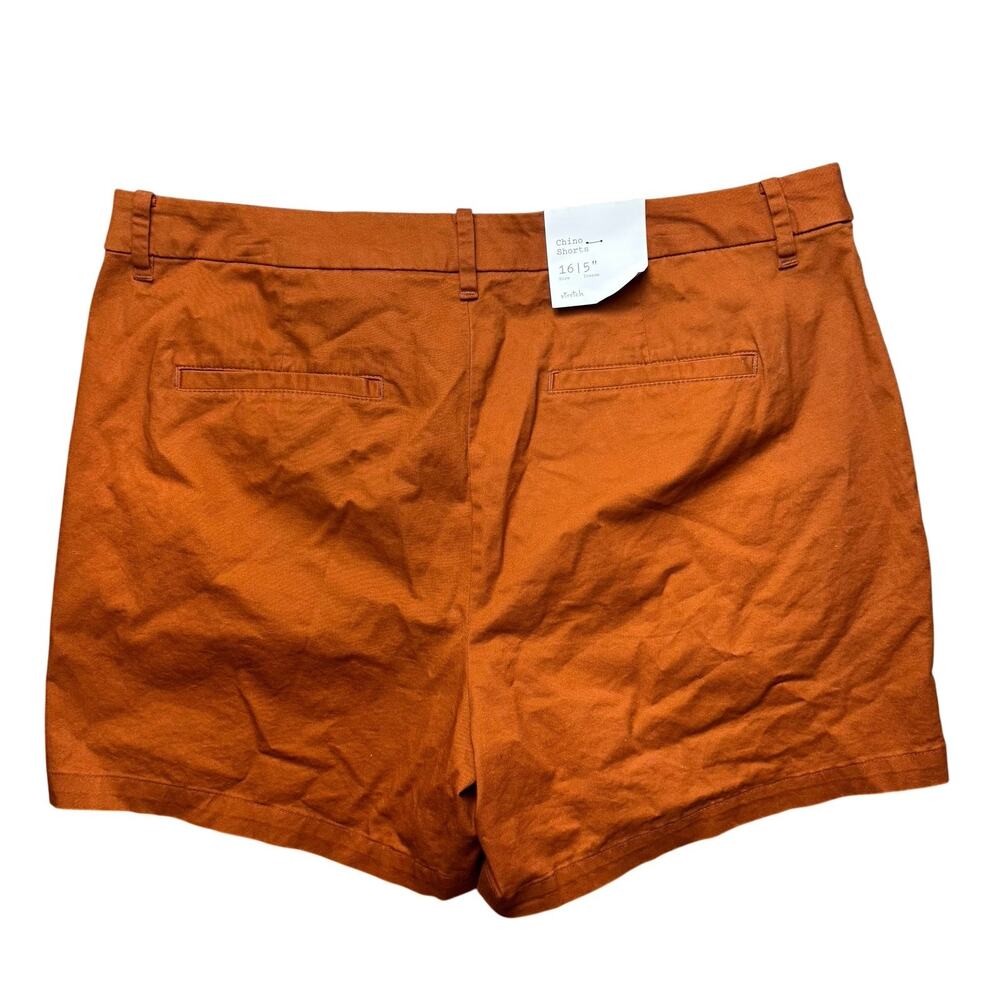 A New Day Chino Shorts Womens Size 16 Brown 5” Inseam Summer Stretch Casual Boho